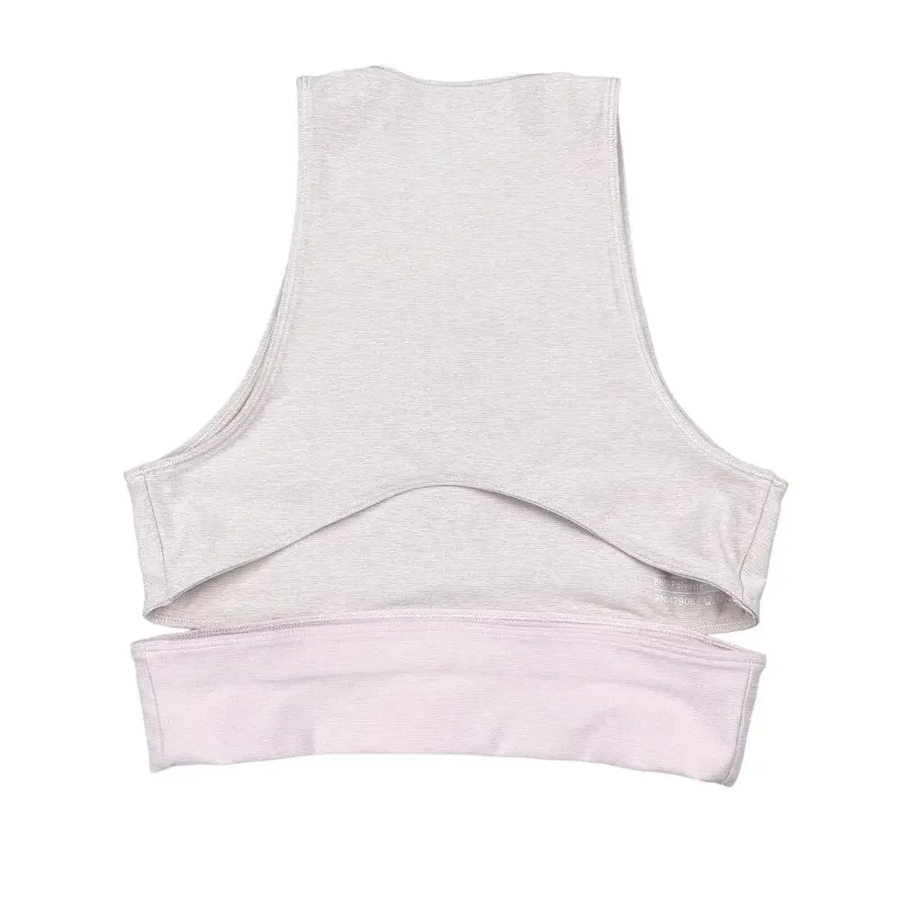 OUTDOOR VOICES Tri Tone Slashback Crop Sports Bra Sz Small Pink Purple